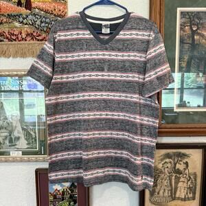 Vintage 90s RARE Striped Hang Ten‎ Surfing Skateboarding Designer Shirt Size Lrg